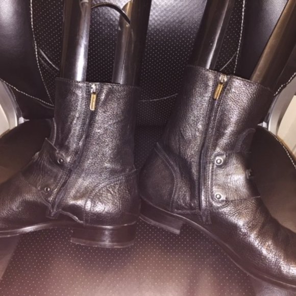 ALESSANDRO DELL \'ACQUA MEN\'S Zip LEATHER BOOT W/CAPTOE BLK US S10 1/2  43 1/2 EU main image 6